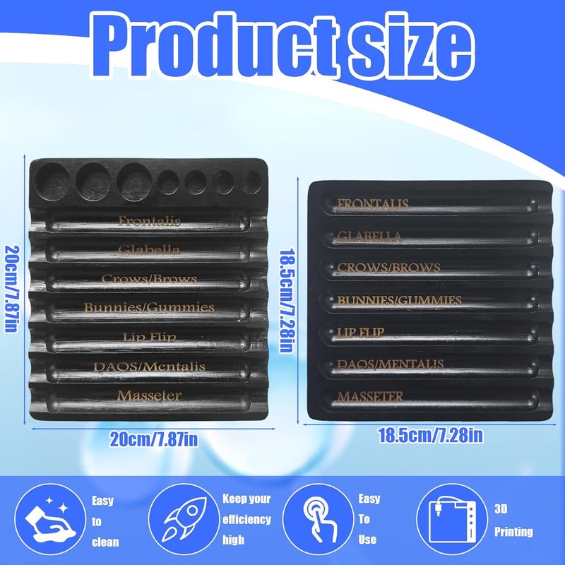 Bantlou 2PCS Aesthetic Practitioner Syringe Tray, Bamboo Aesthetic Physician Syringe Preparation Tray, Syringe Tray for Aestheticians and Nurses, Syringe Storage Tray with 7 Flutes (2PCS-Black) - Image 3